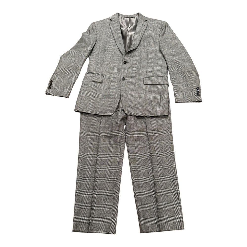 Ralph Lauren Mens 42S Grey Glen Plaid Wool Blend 2 Piece Suit Pants 34x28